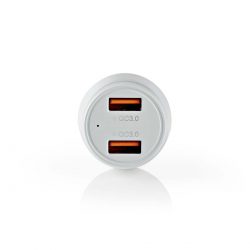 Billaddare vit snabbladdning | 3.0 A | 2x USB (QC 3.0)