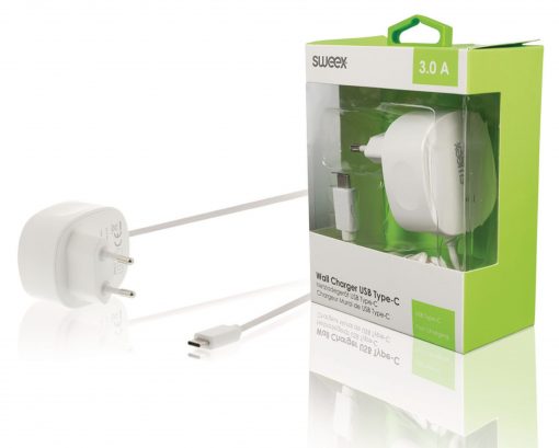Väggladdare USB-C Vit 3.0 A