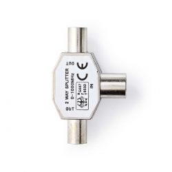 Koaxial T-delare med koaxialhona - 2x koaxialhane i metall