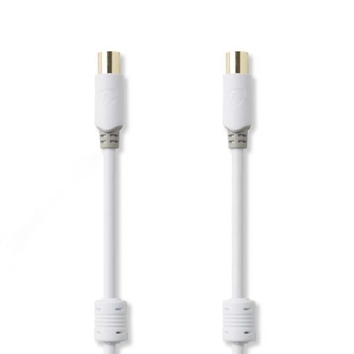 Koaxialkabel 5m | 100 dB | IEC (koaxial), hane, vinklad - IEC (koaxial)