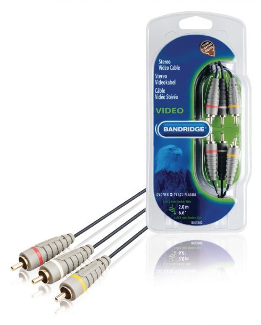 Komposit Video Kabel 3xRCA Hane - 3xRCA Hane 2m