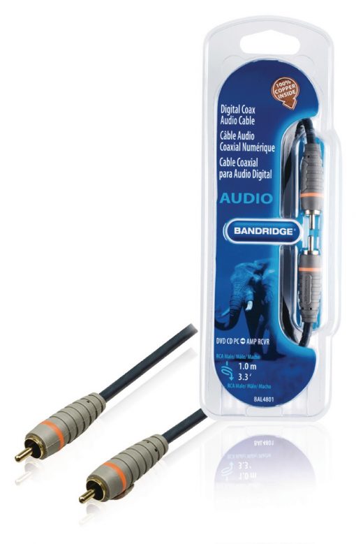 RCA-RCA hane kabel 1m | 1xRCA hane - 1xRCA hane | Digitalljudkabel