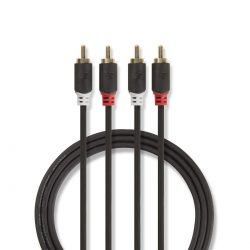 Stereoljudkabel 1m | 2x RCA, hane - 2x RCA, hane | 1.0 m