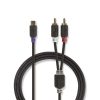 Subwooferkabel 2x RCA, hane - RCA-hona 0.2 m