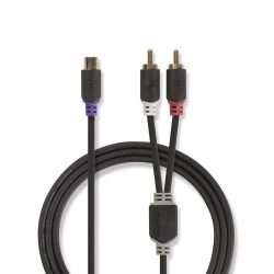Subwooferkabel 2x RCA, hane - RCA-hona 0.2 m