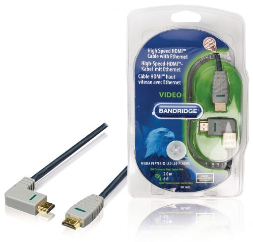 Vänstervinklad HDMI kabel 2m