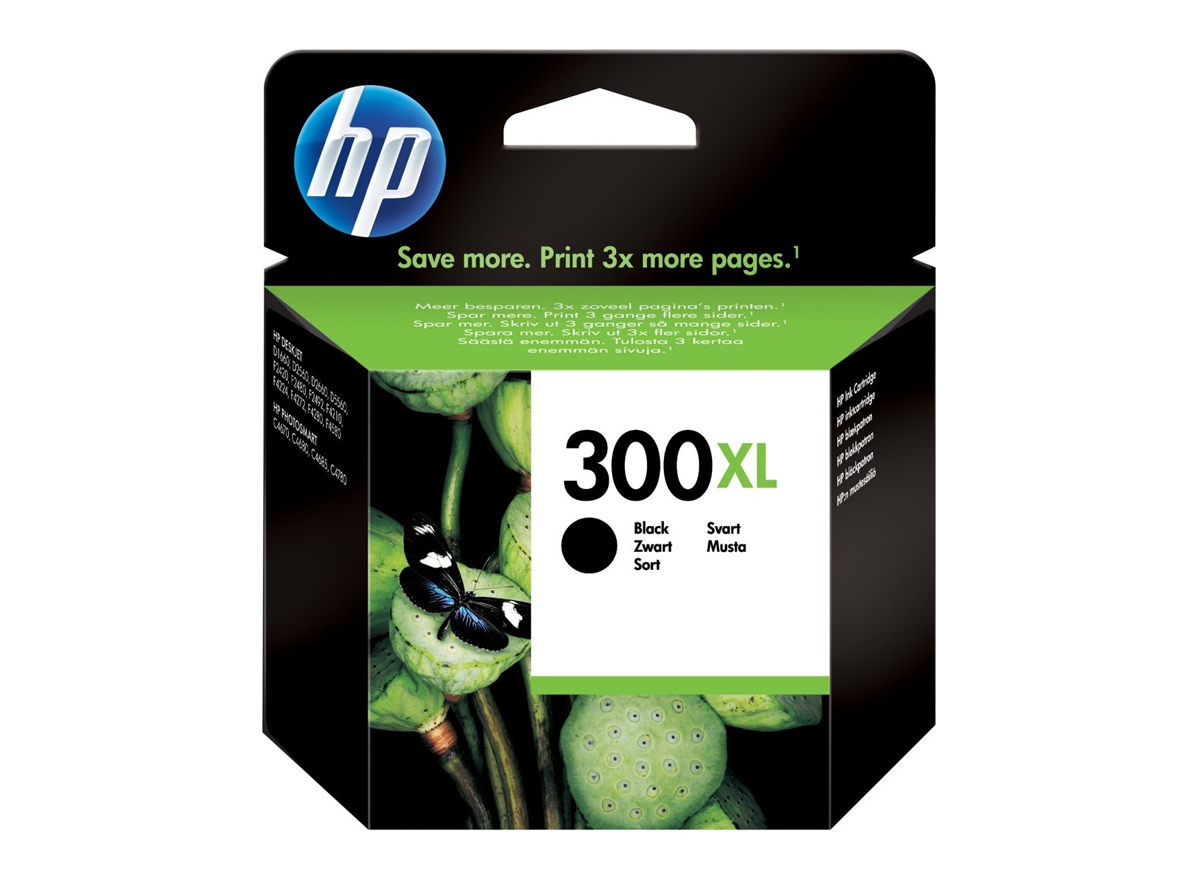 HP 300XL Svart Original Bläckpatron med hög kapacitet