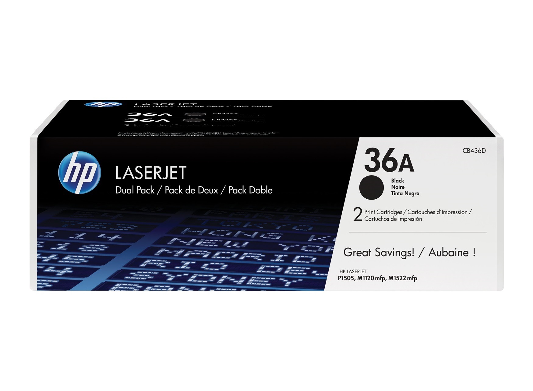 HP 36A Svart Original LaserJet tonerkassett ( CB436A )