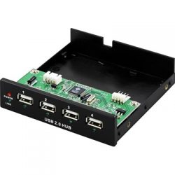 Deltaco intern 3.5" 4-ports USB svart - UH-414