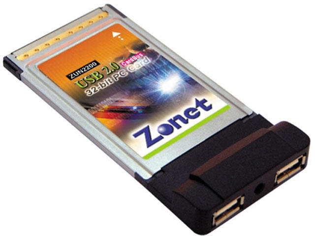 32-bits Cardbus USB 2.0 kort med 2 portar, Zonet