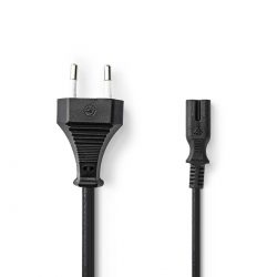 Strömkabel 3.0m | Euro-kontakt – IEC-320-C7 | 3.0 m | Svart