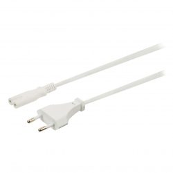 Strömkabel 5m med Eurohane - IEC-320-C7 5m vit