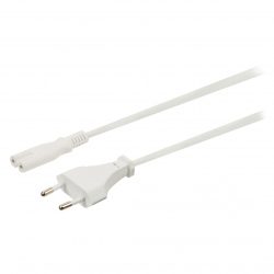 Strömkabel med Eurohane 3m | IEC-320-C7 | vit