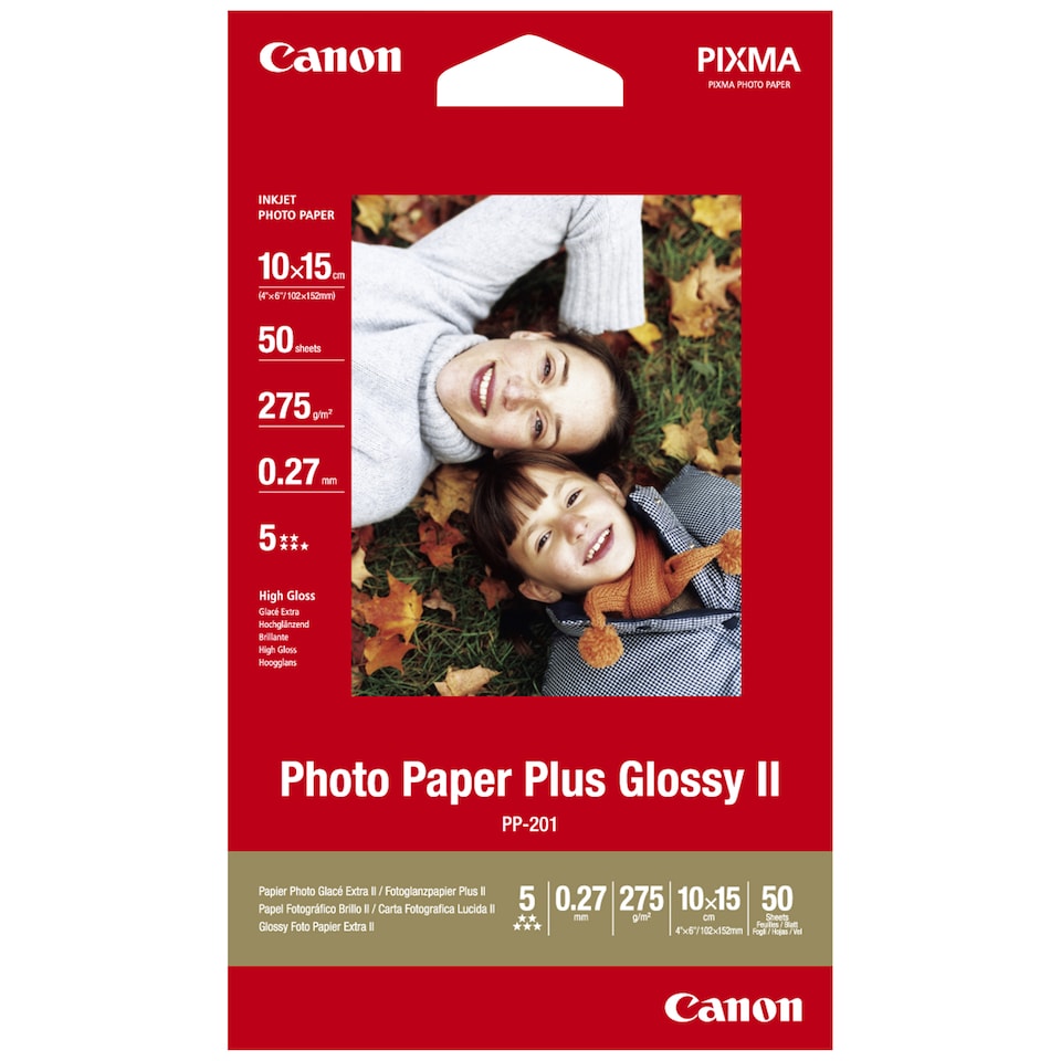 Canon Fotopapper Plus II PP-201 - Glättat fotopapper - 100 x 150 mm