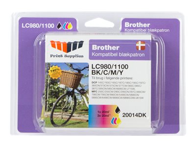 Multipack LC980/LC1100 Svart, Cyan, Magenta, Gul MM Print Supplies