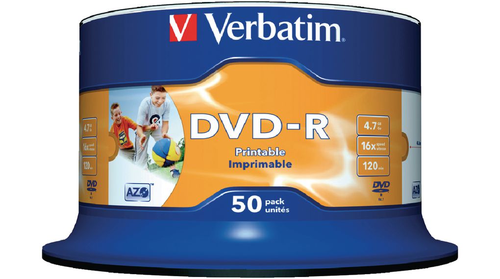 Verbatim DVD-R 16X 50-P W Printink - 43533