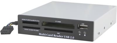 USB 2.0 minneskortläsare intern 3,5" 30in1 svart