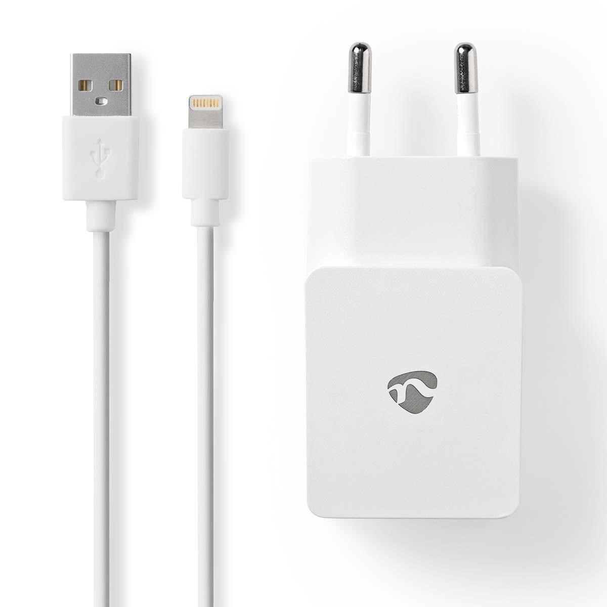 Väggladdare | Apple Lightning | 2.4 A | Lös kabel | Vit