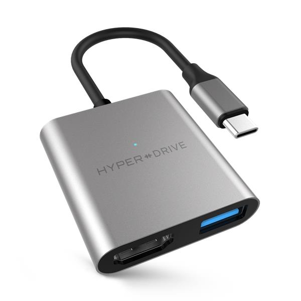 Hyper - Hyperdrive 3-in-1 USB-C Hub with 4K HDMI (Space Gray)