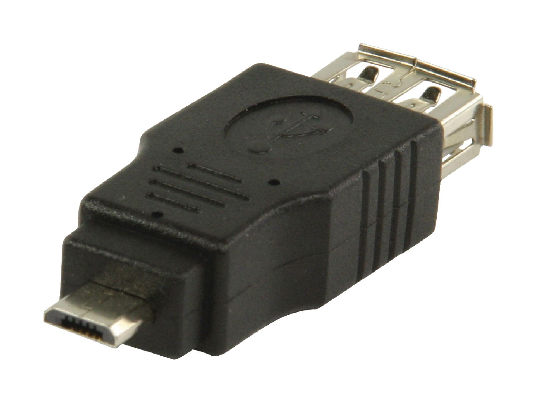 Adapter USB 2.0 Micro B Hane - USB A Hona | Svart