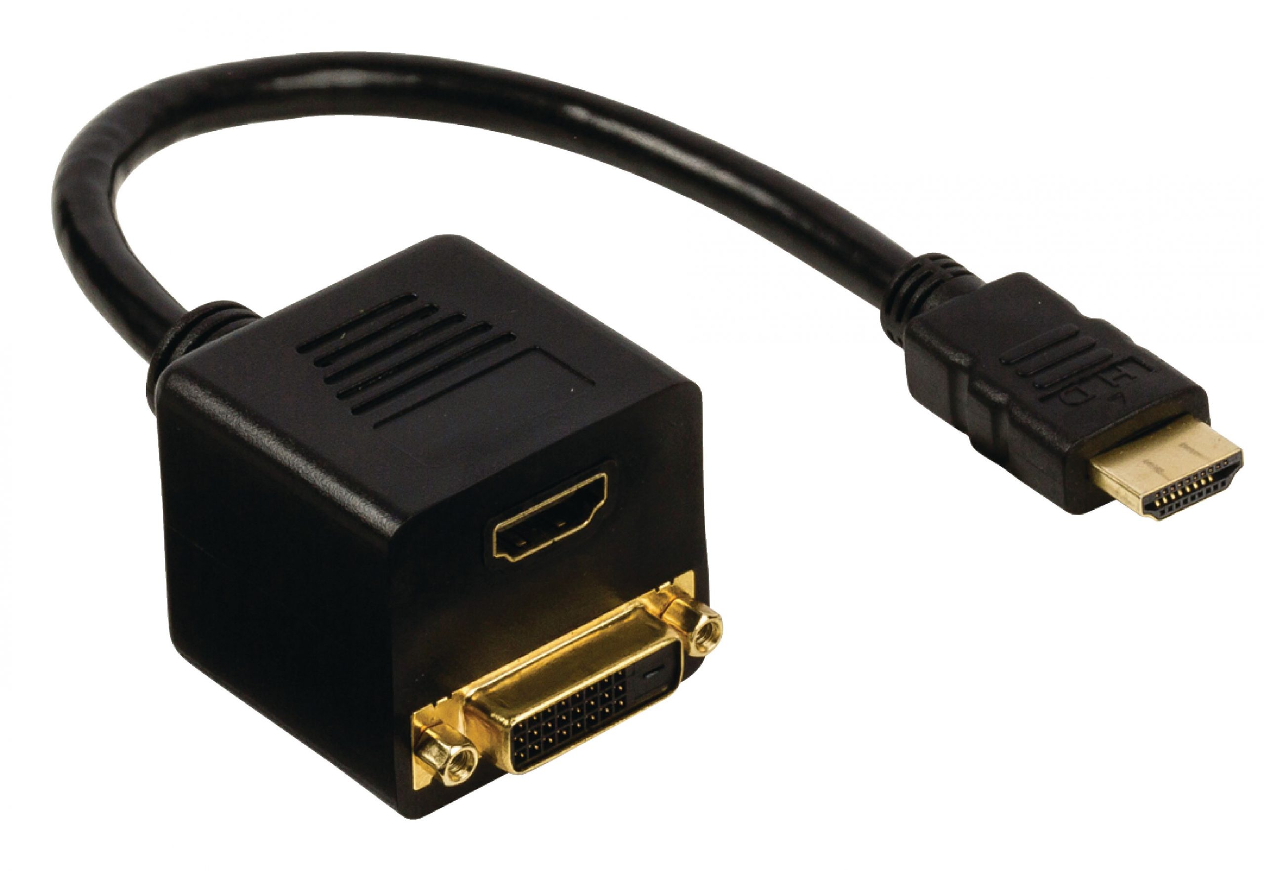 HDMI +DVI adapterkabel | DVI-D 24+1-stifts hona + HDMI-ingång | 0,2m