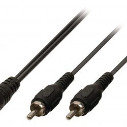 Ljuddelningskabel 2m | RCA hane - 2xRCA hane svart