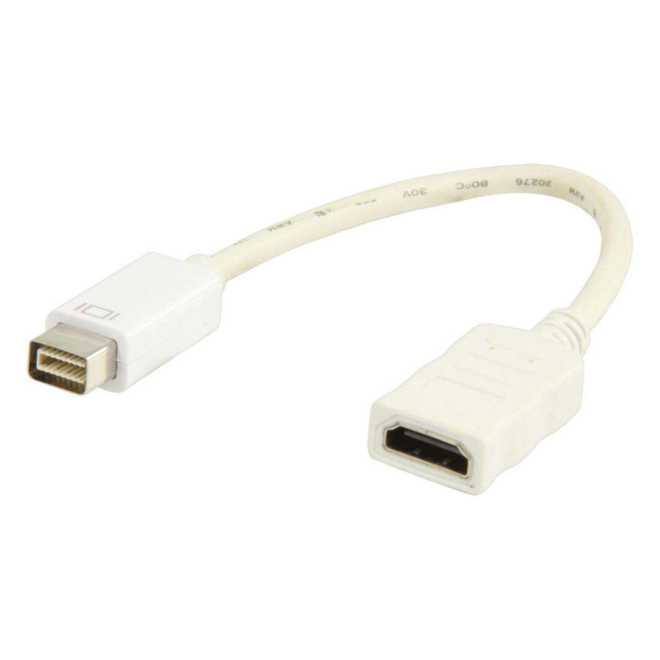 MiniDVI till HDMI hona adapter | 0,20m | Vit | Nedis