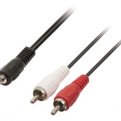 Stereokabel 3.5mm 5m | 3.5mm Hane - 2x RCA Hane 5.00m