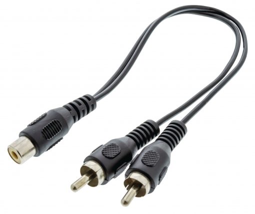 Subwoofer Audiokabel 0.20m | RCA hona - 2xRCA hane
