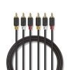 Komposit videokabel 3x RCA