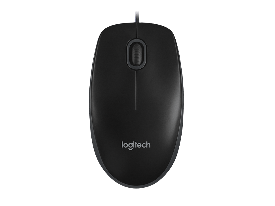 Logitech B100 Svart Mus | optisk | 3 knappar | kabelansluten | USB