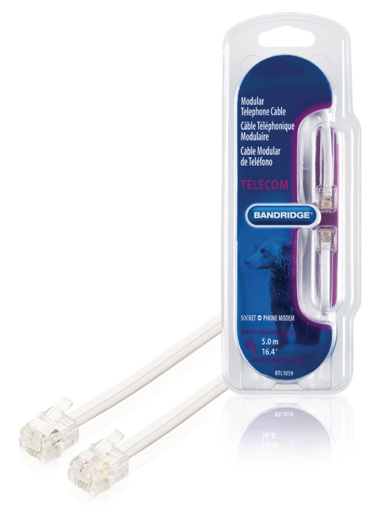 Modular telefonkabel 5M